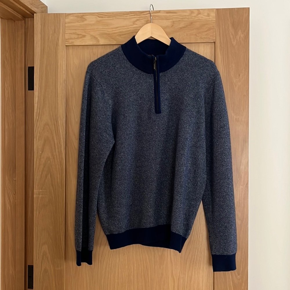 J. McLaughlin dark blue cashmere pullover